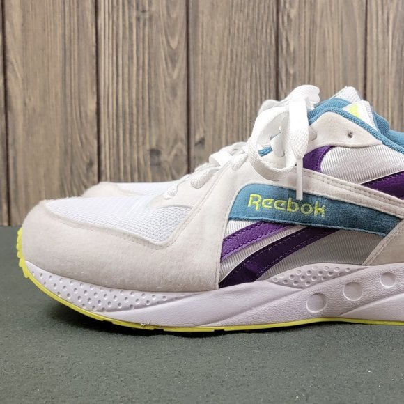 Reebok Pyro DV7292 Men's Trainers White/Blue/Purple/Yellow Sz 9.5 - Picture 3 of 11